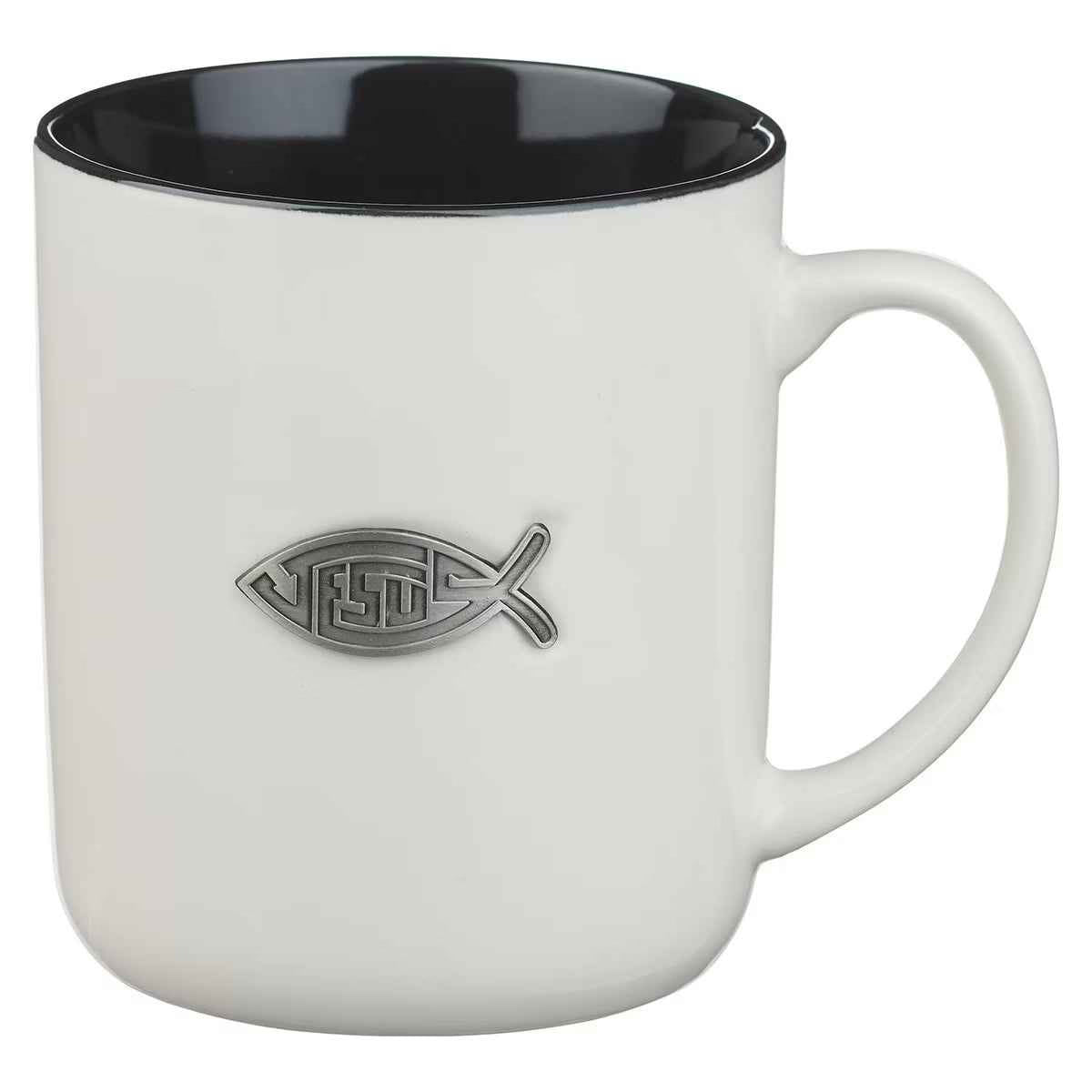 Jesus Fish Metal Inlay Ceramic Mug